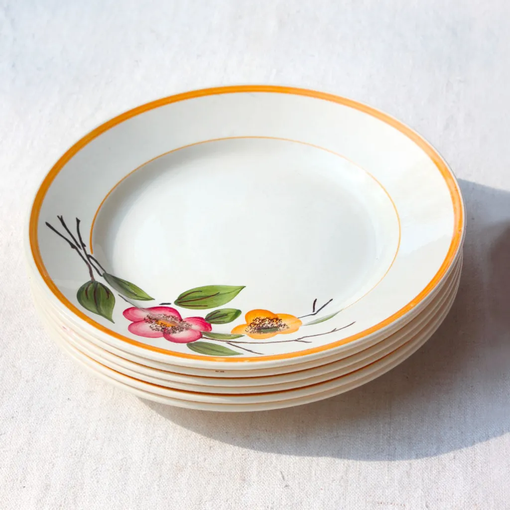 Sarreguemines Assiettes plates au décor asymétrique