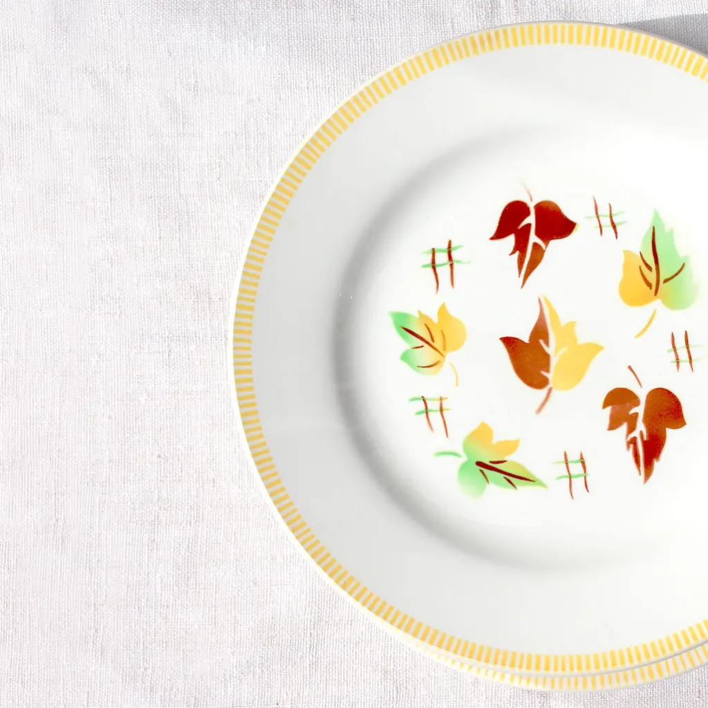 Digoin Sarreguemines Assiettes plates aux feuilles d'automne