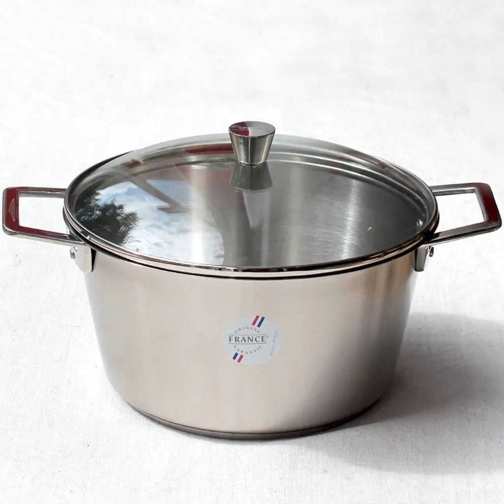 Cristel Casserole faitout en inox 18/10 brossé