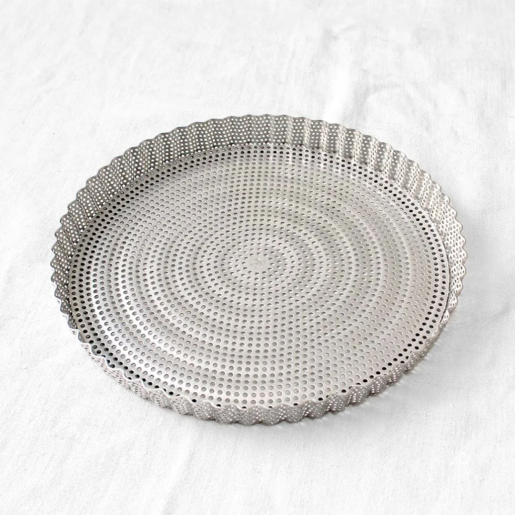 De Buyer Moule à tarte en inox micro-perforé à fond amovible