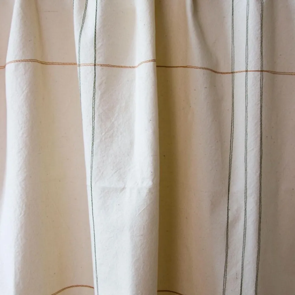 Ensemble créations Nappe upcyclée écrue avec surpiqûres