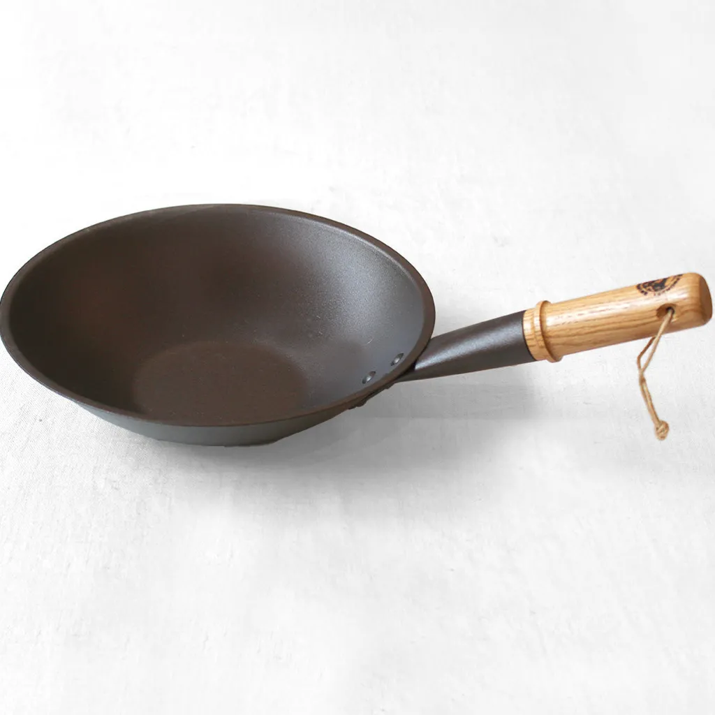 Netherton Foundry Wok en fer avec manche en bois